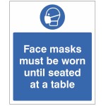 Face Masks must be Worn until Seated