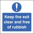 Keep Fire Exit Clear and Free of Rubbish