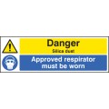 Danger - Silica Dust - Approved Respirator Must be Worn