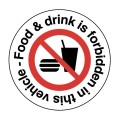 Food and Drink is forbidden in this Vehicle Labels