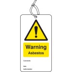 Warning - Asbestos - Double Sided Safety Tag (Pack of 10)