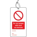 Lockout Tag - Do Not Tamper with Lock Out Devices - 80 x 150mm (Pack of 10)