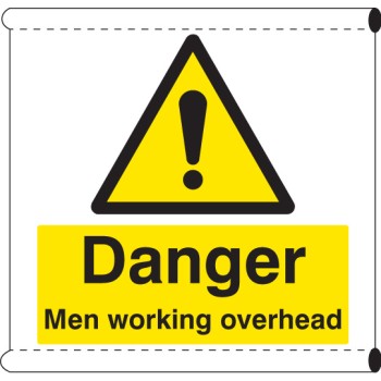 Scaffold Banner - Danger - Men Working Overhead