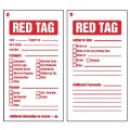 Red Tag - Quality Control - Double Sided Tag - Includes Cable Ties (Pack of 10)