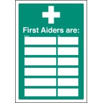 First Aiders Are - Adapt-a-Sign (Space for 6)