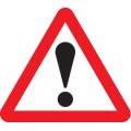 ! - Road Traffic - Exclamation Symbol - Warning with Text Variant Options