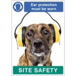 Ear Protection must be Worn - Dog - Poster