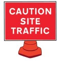 Caution - Site Traffic - Reflective Cone Sign