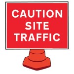 Caution - Site Traffic - Reflective Cone Sign