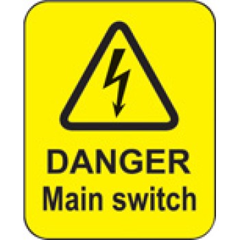 Danger - Main Switch Labels