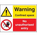 Warning - Confined Space - No Unauthorised Entry