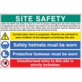 Site Safety - H&S Act - Construction Work - Helmets - Footwear - Unauthorised Entry Forbidden