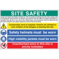 Site Safety - H&S Act - Construction Work - Helmets - Hi Vis - Unauthorised Entry Forbidden