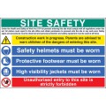 Site Safety - H&S Act - Construction Work - Helmets - Footwear - Hi Vis - Unauthorised Entry Forbidden