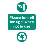 Please Turn Off Light When Not in Use