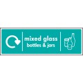 Mixed Glass Bottles & Jars - WRAP Recycling Sign