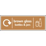 Brown Glass Bottles & Jars - WRAP Recycling Sign