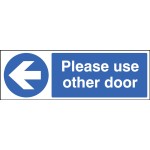 Please Use Other Door - Arrow Left