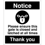 Notice - Please Ensure this Gate is Closed