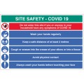 Coronavirus Site Safety Board with 6 Messages - 2m