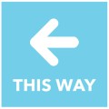 This Way - Arrow Left - Blue Floor Graphic