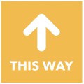 This Way - Arrow Up - Orange Floor Graphic