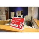 Fire Alarm Test Taking Place (Insert Time) Table Top Sign